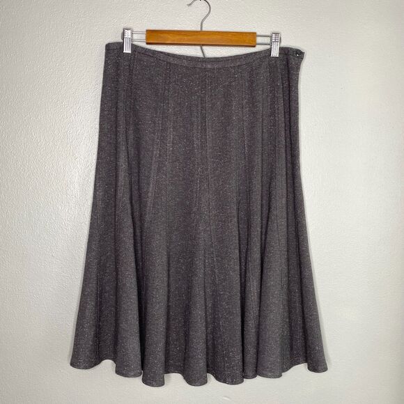 New Directions Women's 12 Gray Tweed Flare Skirt Career Office Church - Picture 5 of 12